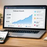 Best Instagram follower tracker dashboard showing growth analytics and follower tracking metrics