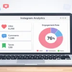 Instagram engagement rate calculator dashboard with analytics metrics
