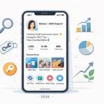 Instagram SEO profile optimization showing an optimized bio, keywords, and search visibility